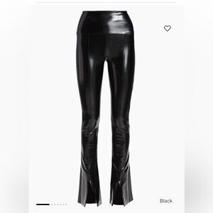 NWT Norma Kamali Spat Faux Patent-Leather Leggings flares pants Revolve M